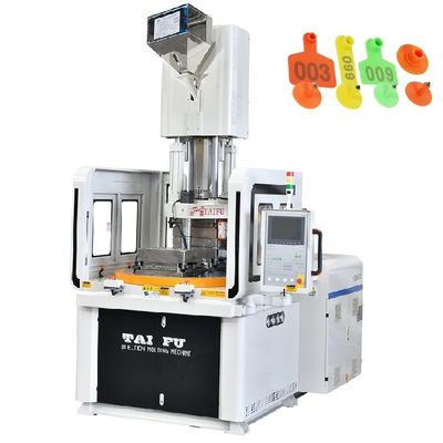 Machine de moulage par injection de table en plastique rotative verticale de 85 tonnes utilisée pour les étiquettes d'oreille pour animaux
