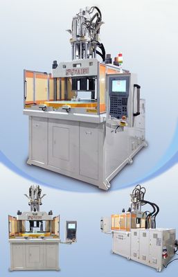 Machine de moulage par injection à double couleur verticale de 120 tonnes à haut rendement pour le couvercle de tasse