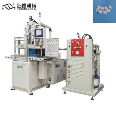 Machine de moulage par injection LSR à double glissement verticale pour bouchons en caoutchouc de type T
